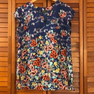 RACHEL ROY Blue floral blouse size large